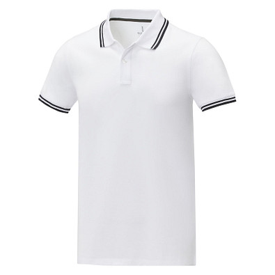 Amarago Polo mit abgesetztem Rand für Herren, weiss, 3XL