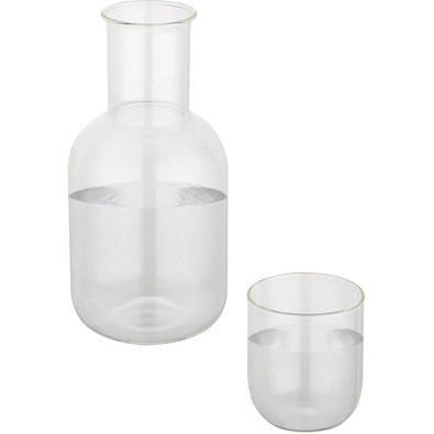 Amelie Set aus Glaskaraffe und Tasse, matt, transparent