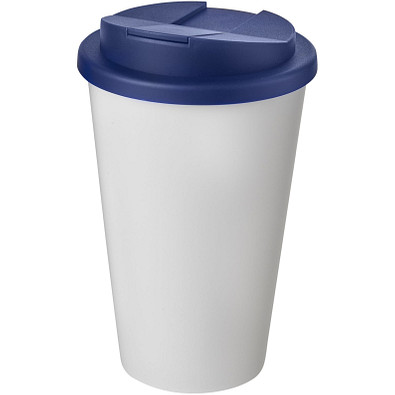 Americano® 350 ml Isolierbecher mit auslaufsicherem Schraubverschluss, weiß/blau