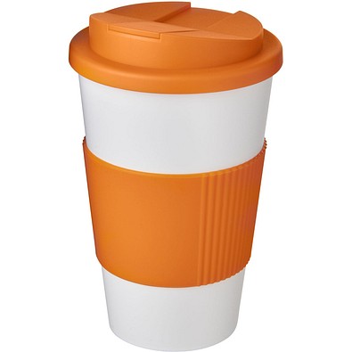 Americano® 350 ml Isolierbecher mit Schutzring & auslaufsicherem Schraubverschluss, weiss