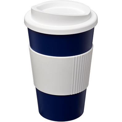Americano Isolierbecher mit Schutzring, 350 ml, blau,weiss Americano Isolierbecher mit Schutzring, 350 ml, blau,weiss