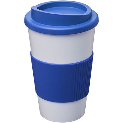 Americano® 350 ml Isolierbecher mit Schutzring, mittelblau/weiß