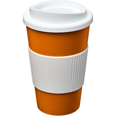 Americano Isolierbecher mit Schutzring, 350 ml, orange,weiss Americano Isolierbecher mit Schutzring, 350 ml, orange,weiss