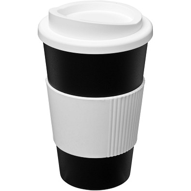 Americano Isolierbecher mit Schutzring, 350 ml, schwarz,weiss