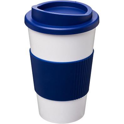 Americano Isolierbecher mit Schutzring, 350 ml, weiss,blau
