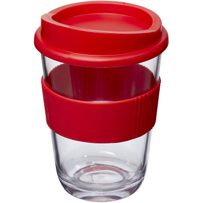 Americano Cortado Kaffeebecher mit Schutzring, 300 ml, rot