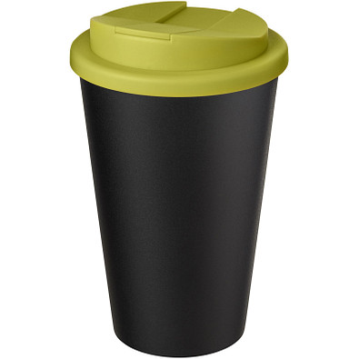 Americano® Eco 350 ml recycelter Becher mit auslaufsicherem Deckel, limone
