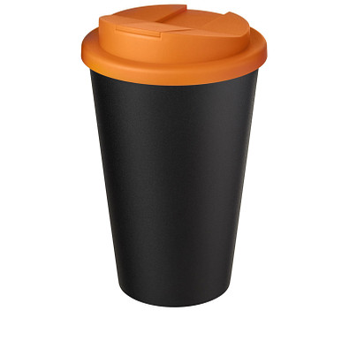 Americano® Eco 350 ml recycelter Becher mit auslaufsicherem Deckel, orange
