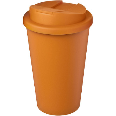 Americano® Eco 350 ml recycelter Becher mit auslaufsicherem Deckel, orange
