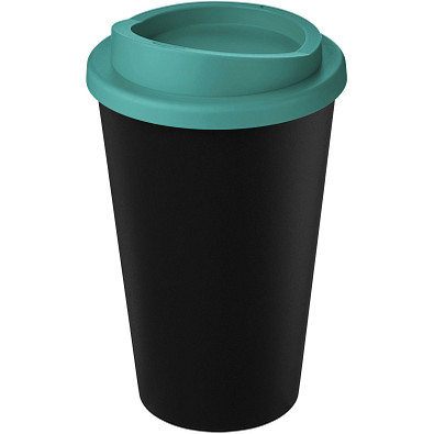 Americano Eco recycelter Becher, 350 ml, schwarz/aquablau