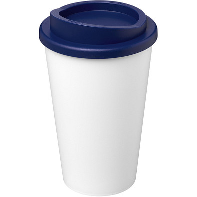 Americano® Eco 350 ml recycelter Becher, weiß/blau
