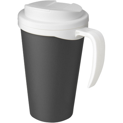 Americano® Grande 350 ml Isolierbecher mit auslaufsicherem Schraubverschluss, grau/weiß