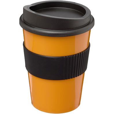 Americano Medio Becher mit Schutzring, 300 ml, orange,schwarz Americano Medio Becher mit Schutzring, 300 ml, orange,schwarz