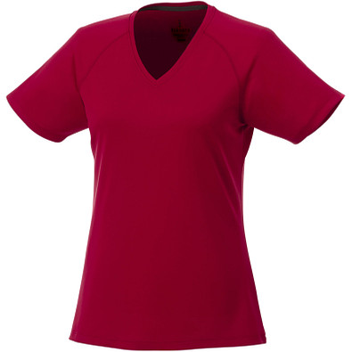 Elevate Damen T Shirt Mit V Ausschnitt Cool Fit Rot Xl