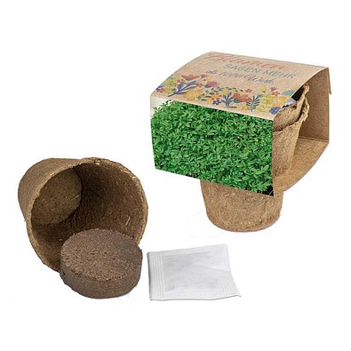 Anzucht-Set mit Samen, Ostern, Gartenkresse, 1-seit. Druck