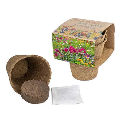 Anzucht-Set mit Samen, Ostern, Sommerblumenmischung, 1-seit. Druck