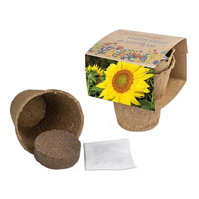 Anzucht-Set mit Samen, Ostern, Sonnenblume, 1-seit. Druck