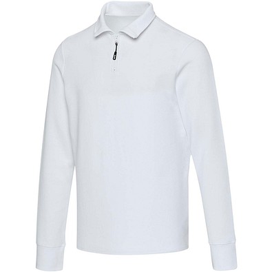 Apollo 245 g/m² Langarm Poloshirt Unisex mit Reißverschluss, weiss, L