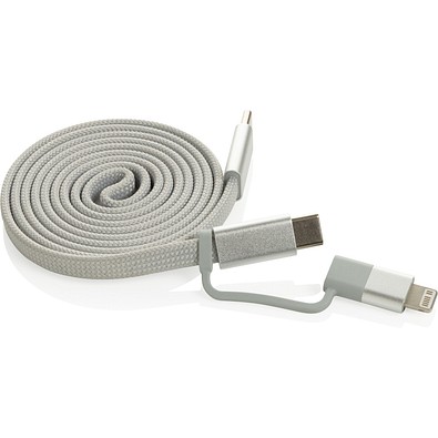 Arc ultradünnes 60W 2-in-1 Magnetkabel, grau