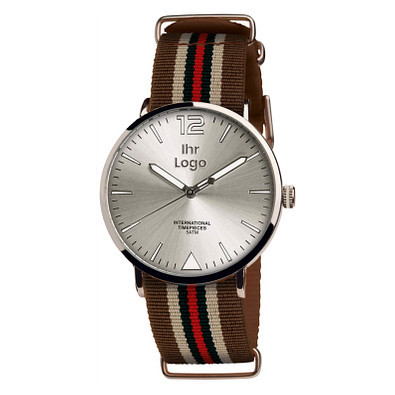 lolliclock Armbanduhr Fashion, silber/braun/rot lolliclock Armbanduhr Fashion, silber/braun/rot