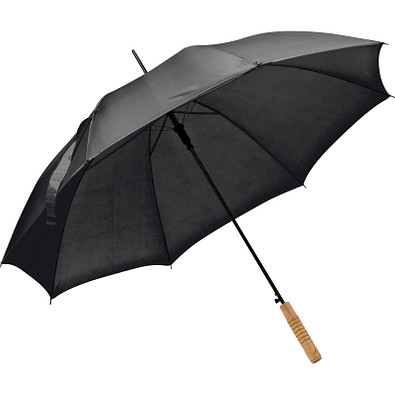 Automatikstockschirm aus Polyester, schwarz Automatikstockschirm aus Polyester, schwarz