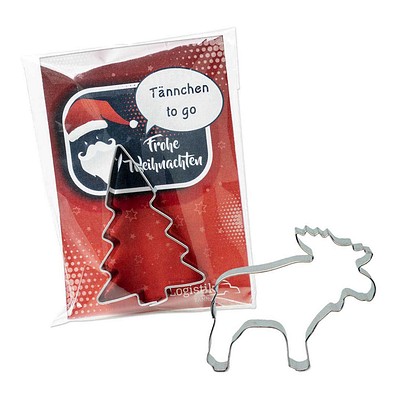 Backförmchen in der Werbetüte, Winter, Elch, 2-seit. Druck