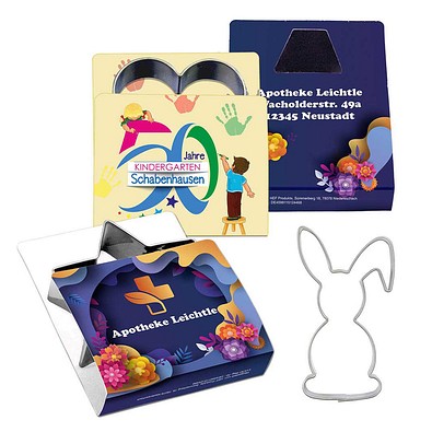 Backförmchen Single-Pack, Ostern, Hase 3, 2-seit. Druck