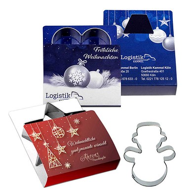 Backförmchen Single-Pack, Weihnachten, Schneemann, 1-seit. Druck