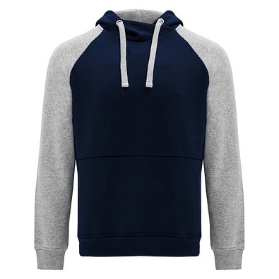 Badet zweifarbiger Kapuzenpullover für Kinder, Navy Blue / heather grau, 3/4