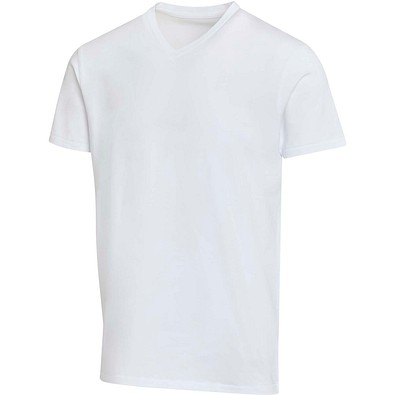 Balfour 200 g/m² Kurzärmeliges T-Shirt V-Ausschnitt Bio Baumwolle (OCS), unisex, weiss, 3XL