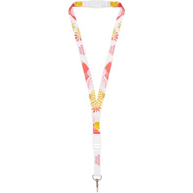 Balta Sublimation Lanyard mit Schnapp- und Sicherheitsverschluss, weiss, 25mm