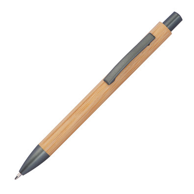 Bambus-Kugelschreiber Beringen, blaue Mine