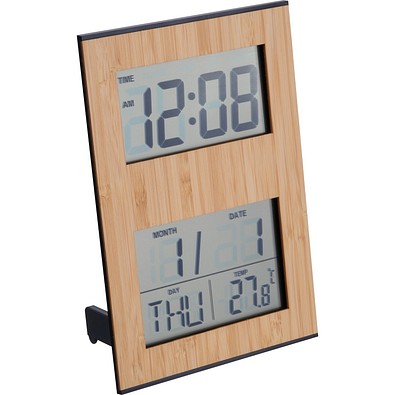 Bambus Tischuhr BRUNHILDE, beige