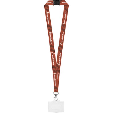 BARNSLEY. Lanyard-Set SUBLIMATION Long II (20 mm) aus recyceltem Polyester (100 % rPET) mit 20-mm-Karabinerhaken, Sicherheitsverschluss und stabilem Ausweis-/Kartenhalter (91 x 68 mm), 301 - Weiß