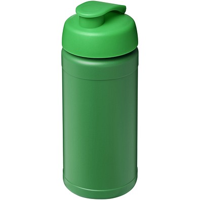 Baseline 500 ml recycelte Sportflasche mit Klappdeckel, grün