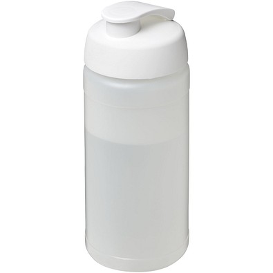 Baseline® Plus 500 ml Sportflasche mit Klappdeckel, transparent/weiß