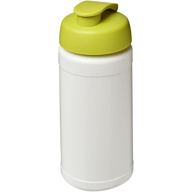 Baseline® Plus 500 ml Sportflasche mit Klappdeckel, weiß/limone