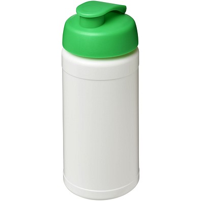 Baseline® Plus 500 ml Sportflasche mit Klappdeckel, weiß/grün