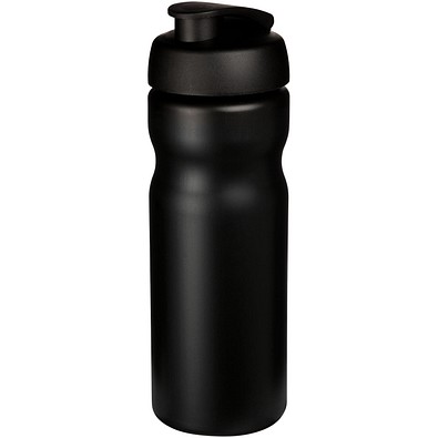 Baseline® Plus 650 ml Sportflasche mit Klappdeckel, schwarz/schwarz