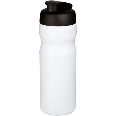 Baseline® Plus 650 ml Sportflasche mit Klappdeckel, weiß/schwarz