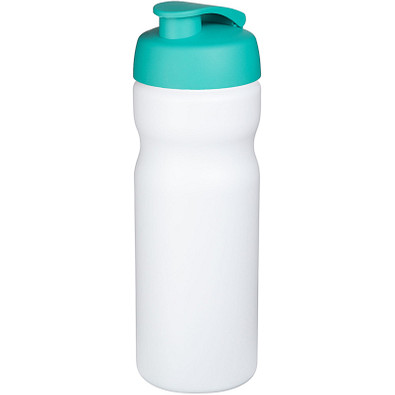 Baseline Plus Sportflasche mit Klappdeckel, 650 ml, weiss,aquablau Baseline Plus Sportflasche mit Klappdeckel, 650 ml, weiss,aquablau