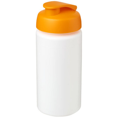 Baseline Plus grip Sportflasche mit Klappdeckel, 500 ml, weiss,orange Baseline Plus grip Sportflasche mit Klappdeckel, 500 ml, weiss,orange
