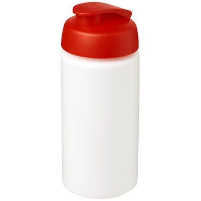 Baseline Plus grip Sportflasche mit Klappdeckel, 500 ml, weiss,rot Baseline Plus grip Sportflasche mit Klappdeckel, 500 ml, weiss,rot