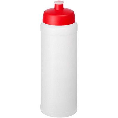 Baseline® Plus grip 750 ml Sportflasche mit Sportdeckel, transparent/rot