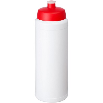 Baseline® Plus grip 750 ml Sportflasche mit Sportdeckel, weiß/rot