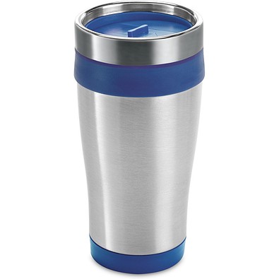 BATUM. Reisebecher aus Edelstahl und PP, 420 ml, Königsblau