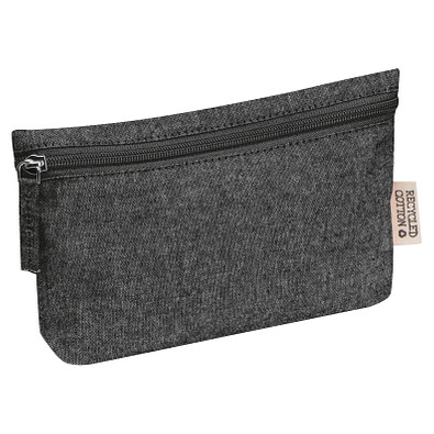 Baumwolletui mit Reißverschluss , schwarz