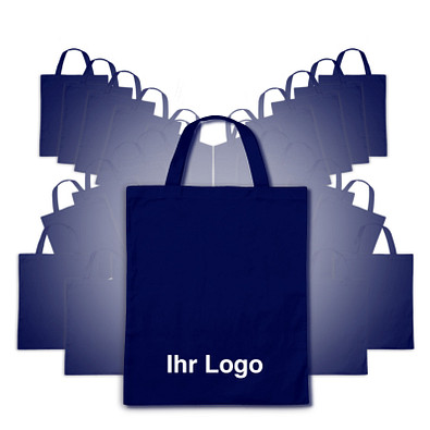 Werbe-Sparset: Baumwolltaschen, 100-tlg., inkl. Druck, kurze Henkel, navyblau Werbe-Sparset: Baumwolltaschen, 100-tlg., inkl. Druck, kurze Henkel, navyblau
