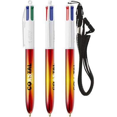 BIC® 4 Colours® Flaggen Kollektion + Schlüsselband Rot - Gelb - Rot
