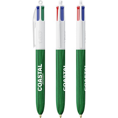 BIC® 4 Colours® Wood Style Weißes/Grünes Holz